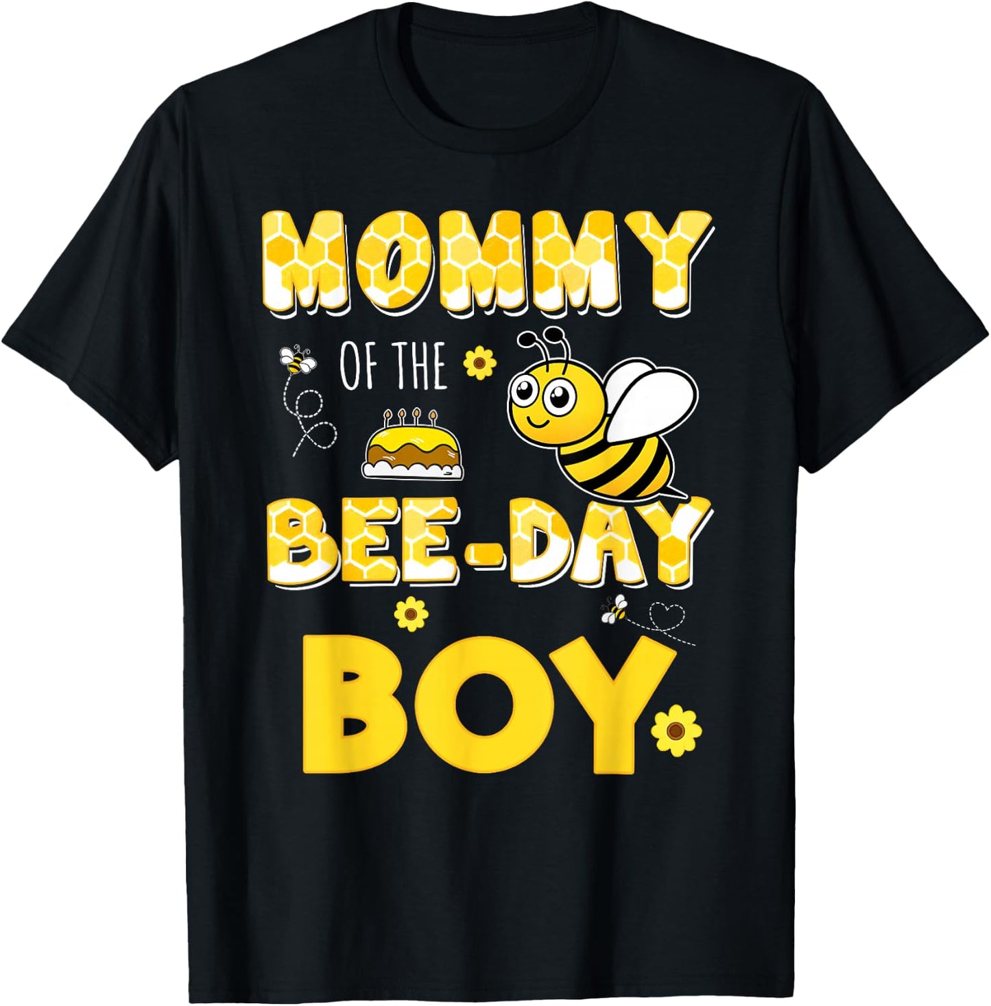 Mommy Of The Bee-Day Boy Hive Party Matching Birthday T-Shirt - T-Shirt | Black