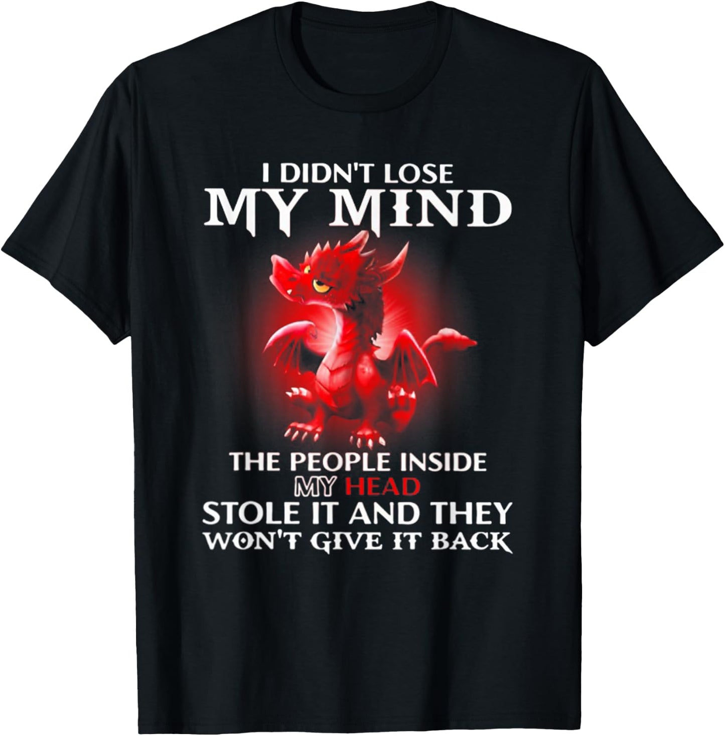 Dragon I Didn't Lose My Mind The People Inside My Head T-Shirt - T-Shirt | Black