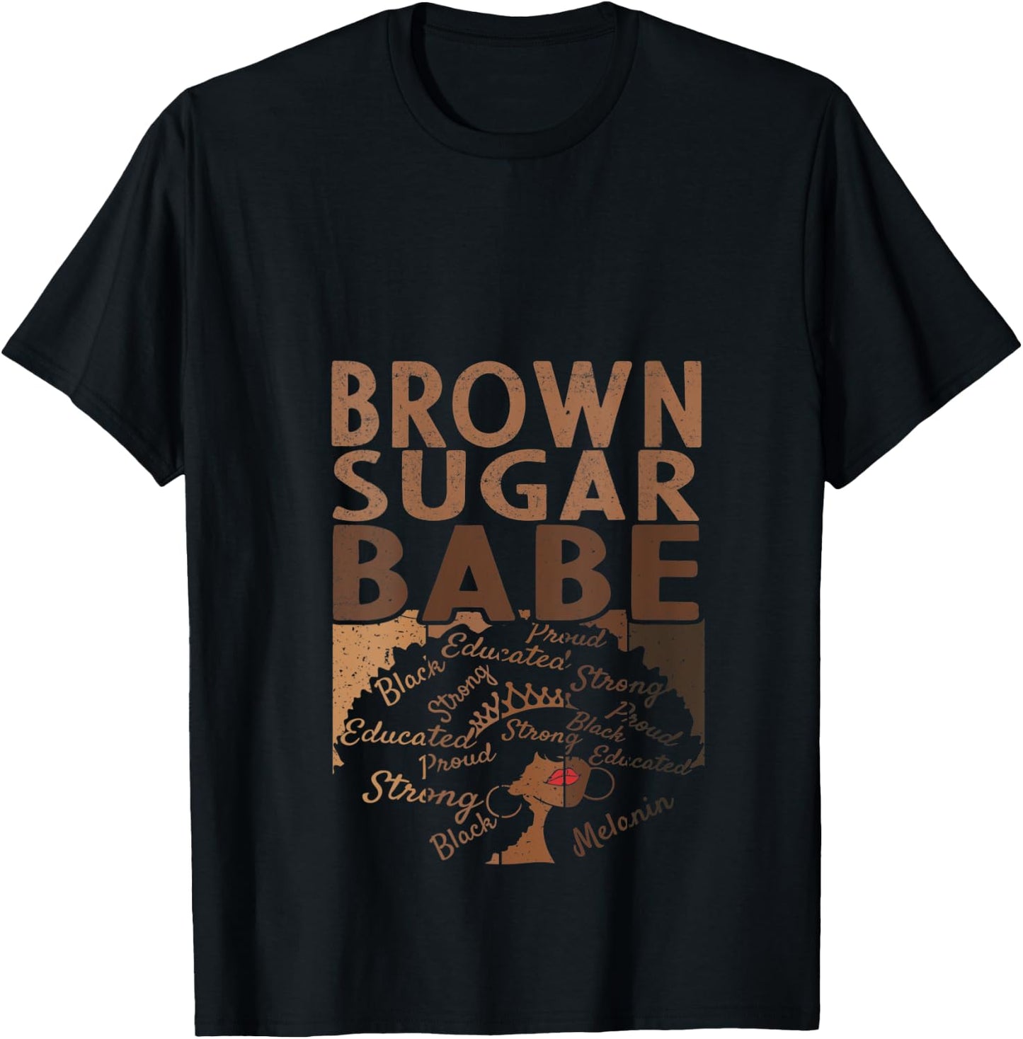 Brown Sugar Babe Black Pride Shirts Melanin V-Neck T-Shirt - T-Shirt | Black