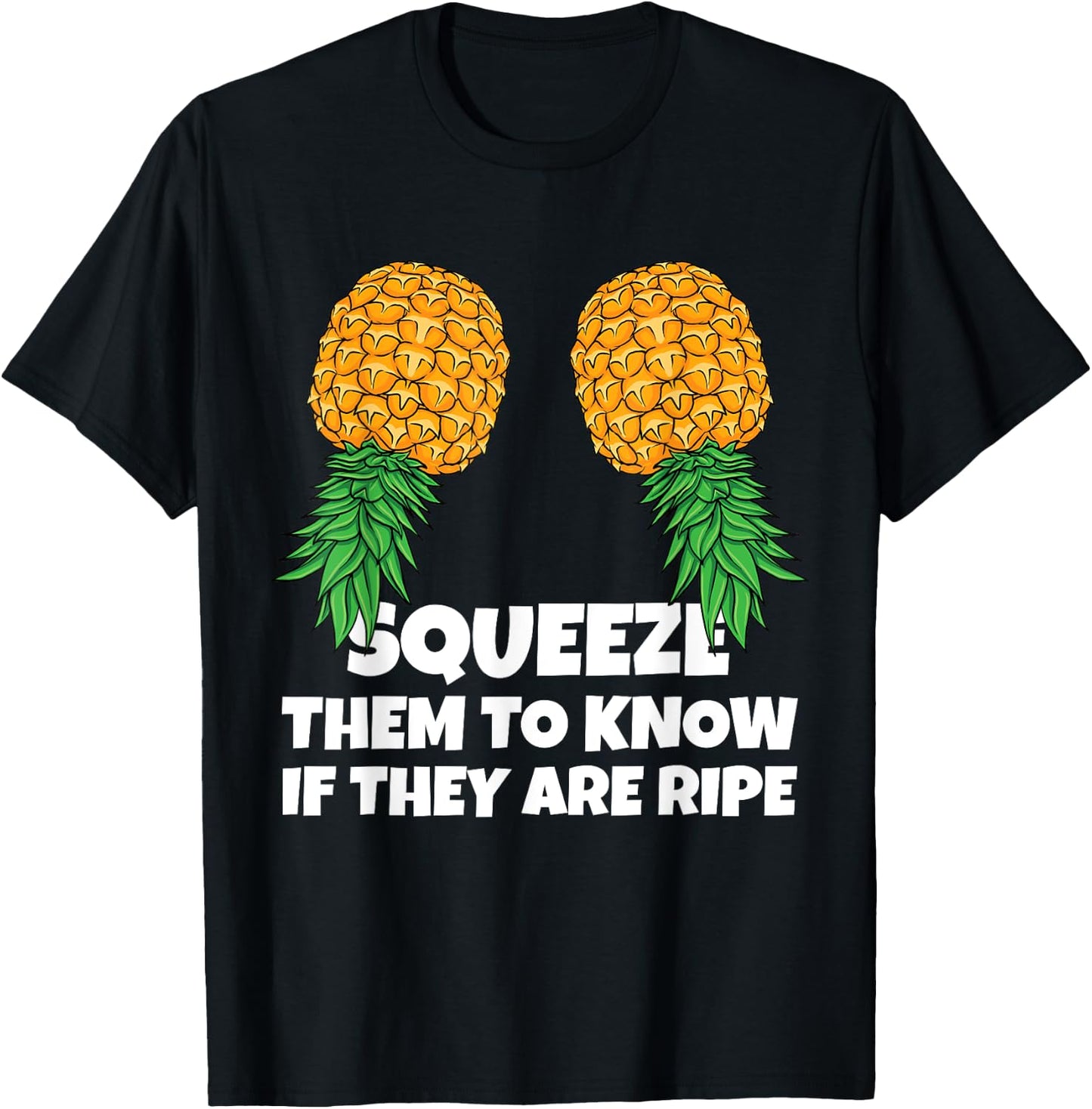 Swinging Squeeze Ripe Pineapples Upside Down Swinger Women T-Shirt - T-Shirt | Black