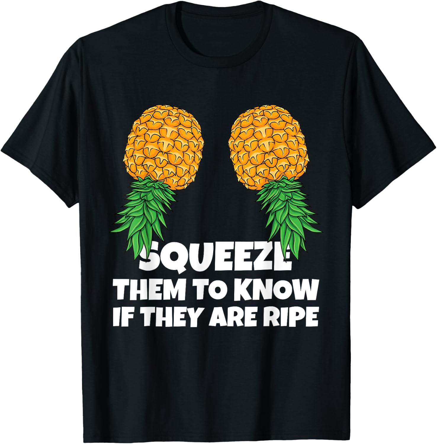 Swinging Squeeze Ripe Pineapples Upside Down Swinger Women T-Shirt - T-Shirt | Black