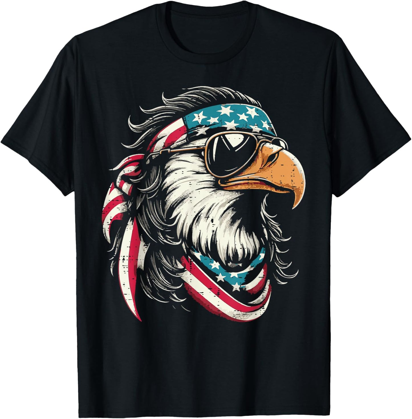4th Of July Eagle US Flag Bandana Cool Women Men Kids T-Shirt - T-Shirt | Black