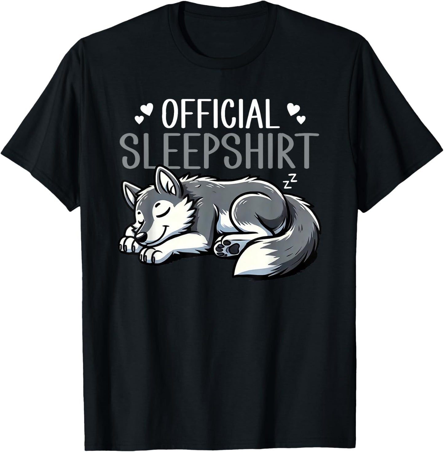 Wolf Official Pyjamas with Wolf Design , Black, S T-Shirt - T-Shirt | Black