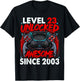 Level 23 Unlocked Awesome Since 2003 23rd Birthday Gaming T-Shirt - T-Shirt | Black