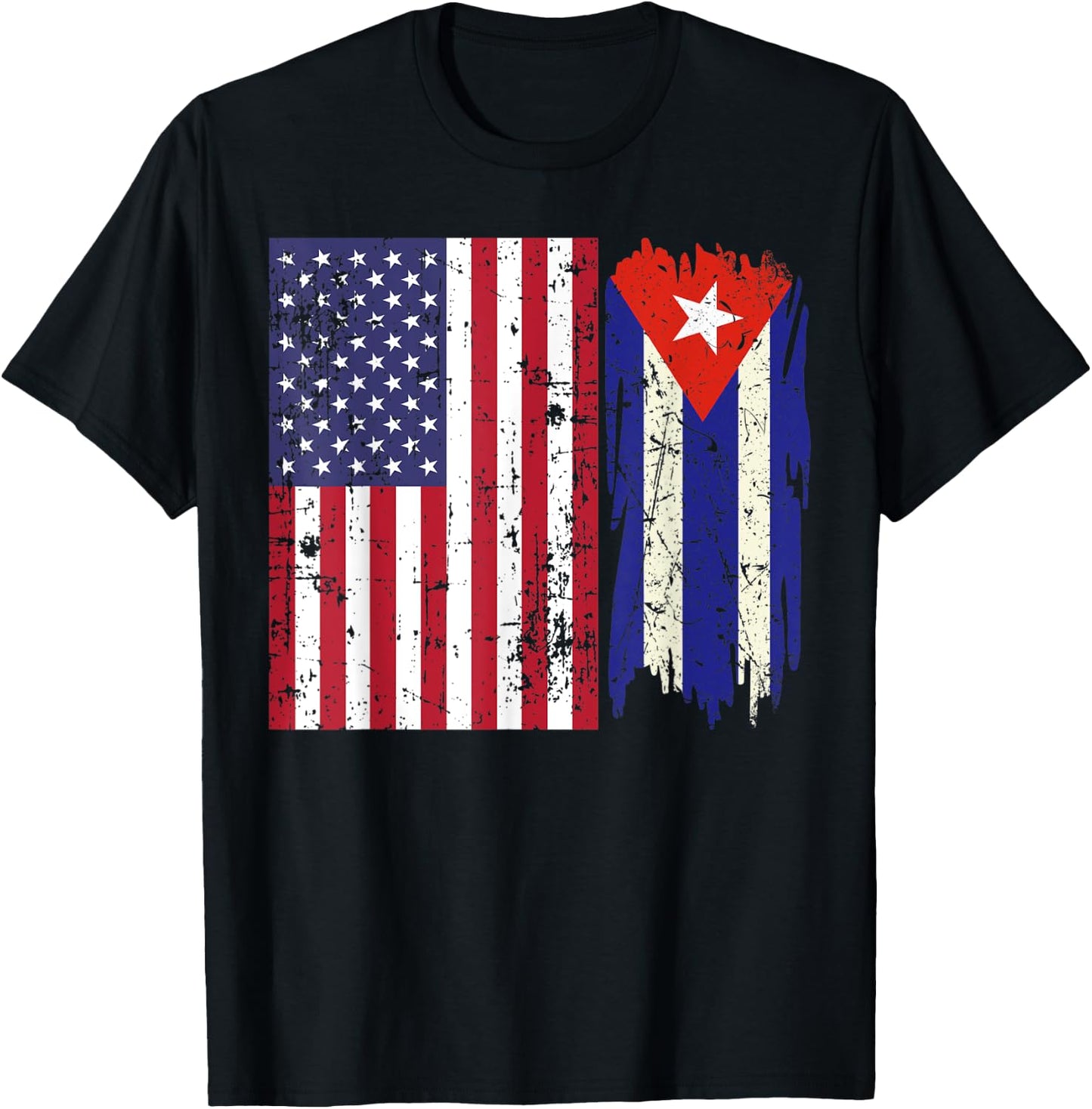 Vintage Proud Patriotic Cuba and Pride American Cuban Flag Kids Men T-Shirt - T-Shirt | Black