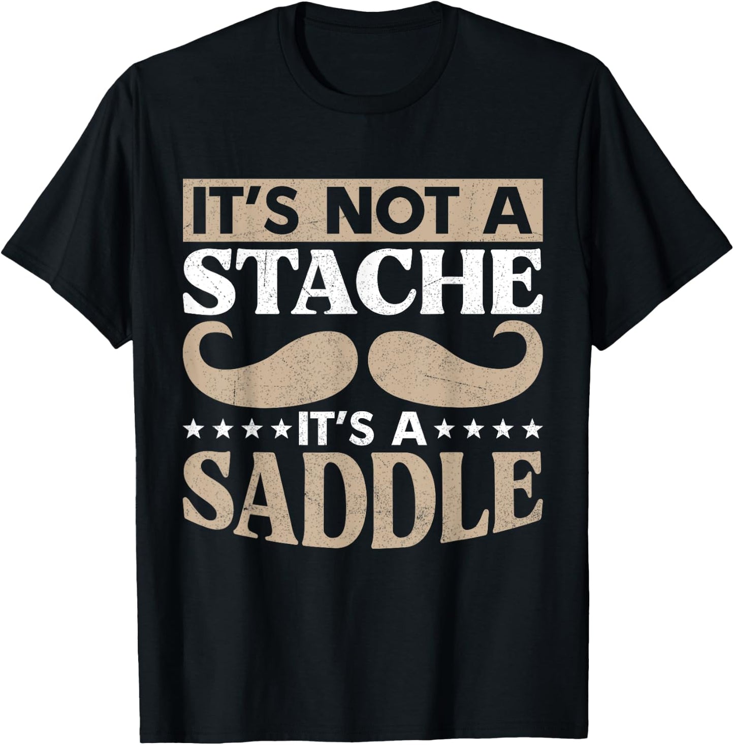 Stache Fathers Day Beard Mustache Funny T-Shirt - T-Shirt | Black