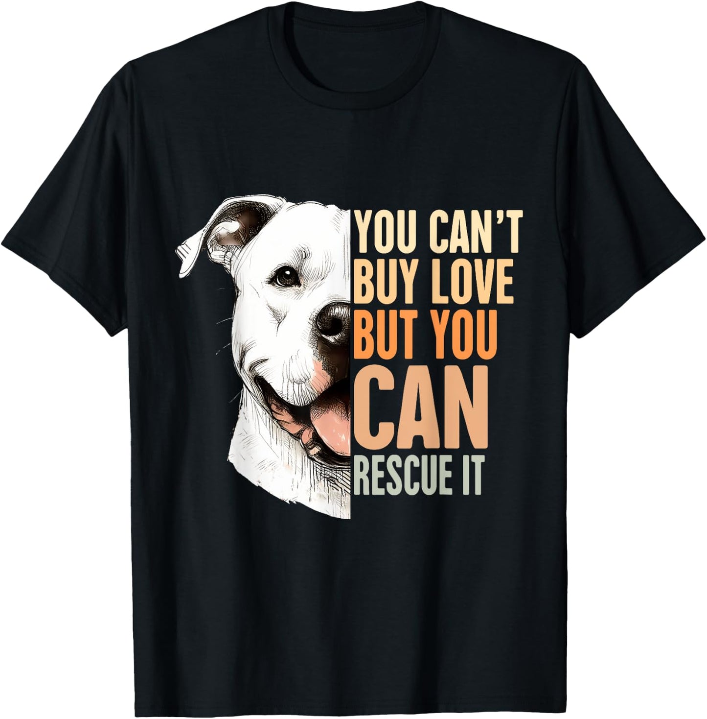 Pitbull Rescue Mom You Can't Buy Love But You Can Rescue It T-Shirt - T-Shirt | Black
