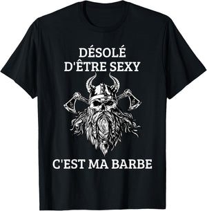 Men's Sorry To Be Sexy Beard Gift Vikings , Black T-Shirt - T-Shirt | Black