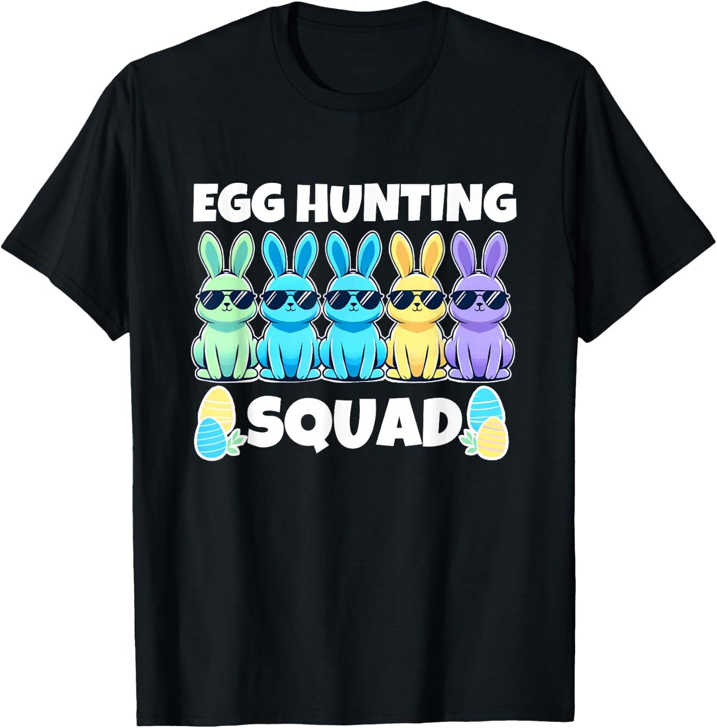 Easter Bunny Squad Humor Egg Hunting Day T-Shirt - T-Shirt | Black