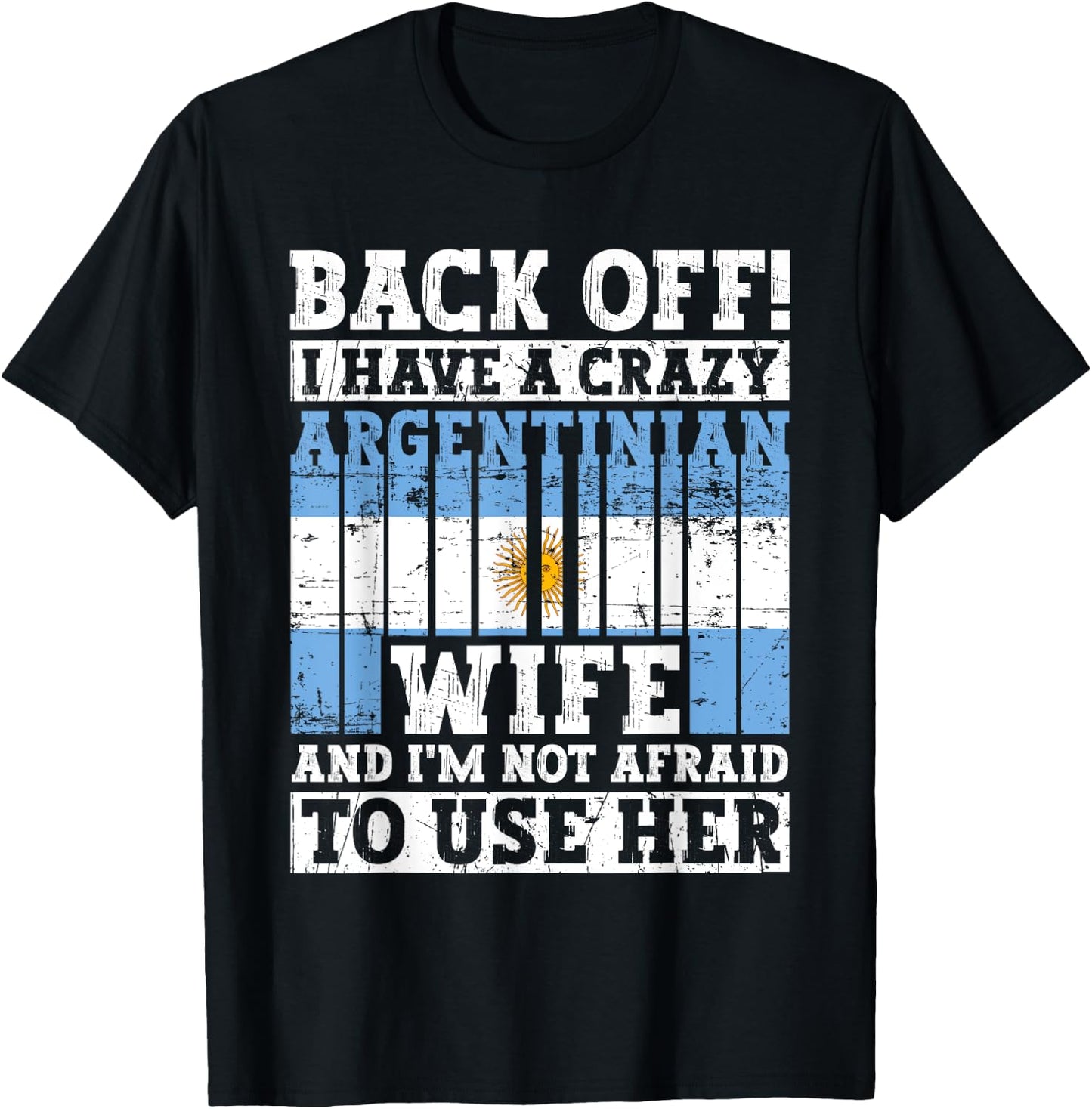 Funny Argentinian Husband Apparel Argentina Flag Roots T-Shirt - T-Shirt | Black