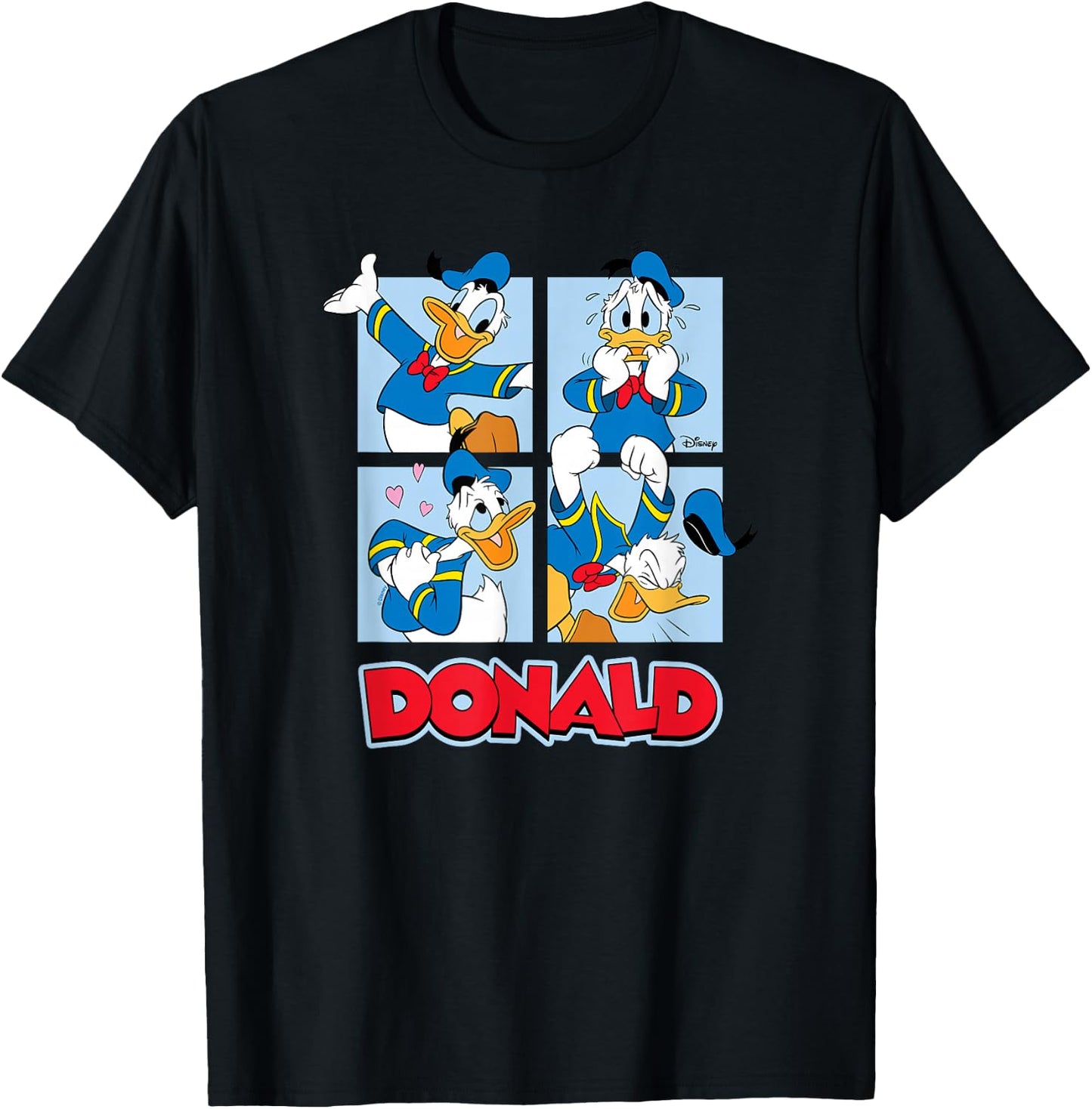 Donald Duck - Donald Duck Grid T-Shirt - T-Shirt | Black