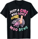 Moo Deng just a girl who loves MOODENG Cute Baby pigmy Hippo T-Shirt - T-Shirt | Black