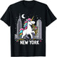 Unicorn New York Spaghetti America Boys Girls Kids Adults T-Shirt - T-Shirt | Black