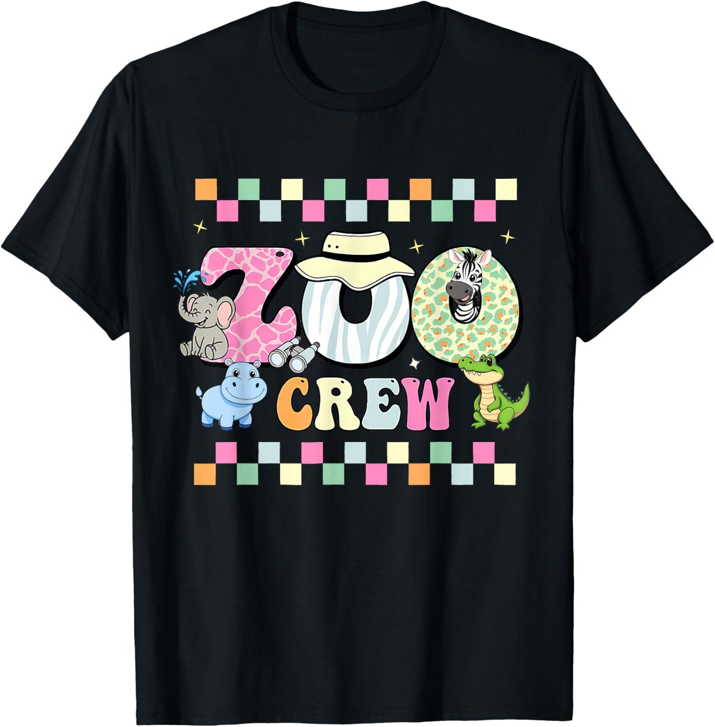 Zoo Crew Safari Wildlife Animal Zoo Keeper Matching Kids T-Shirt - T-Shirt | Black