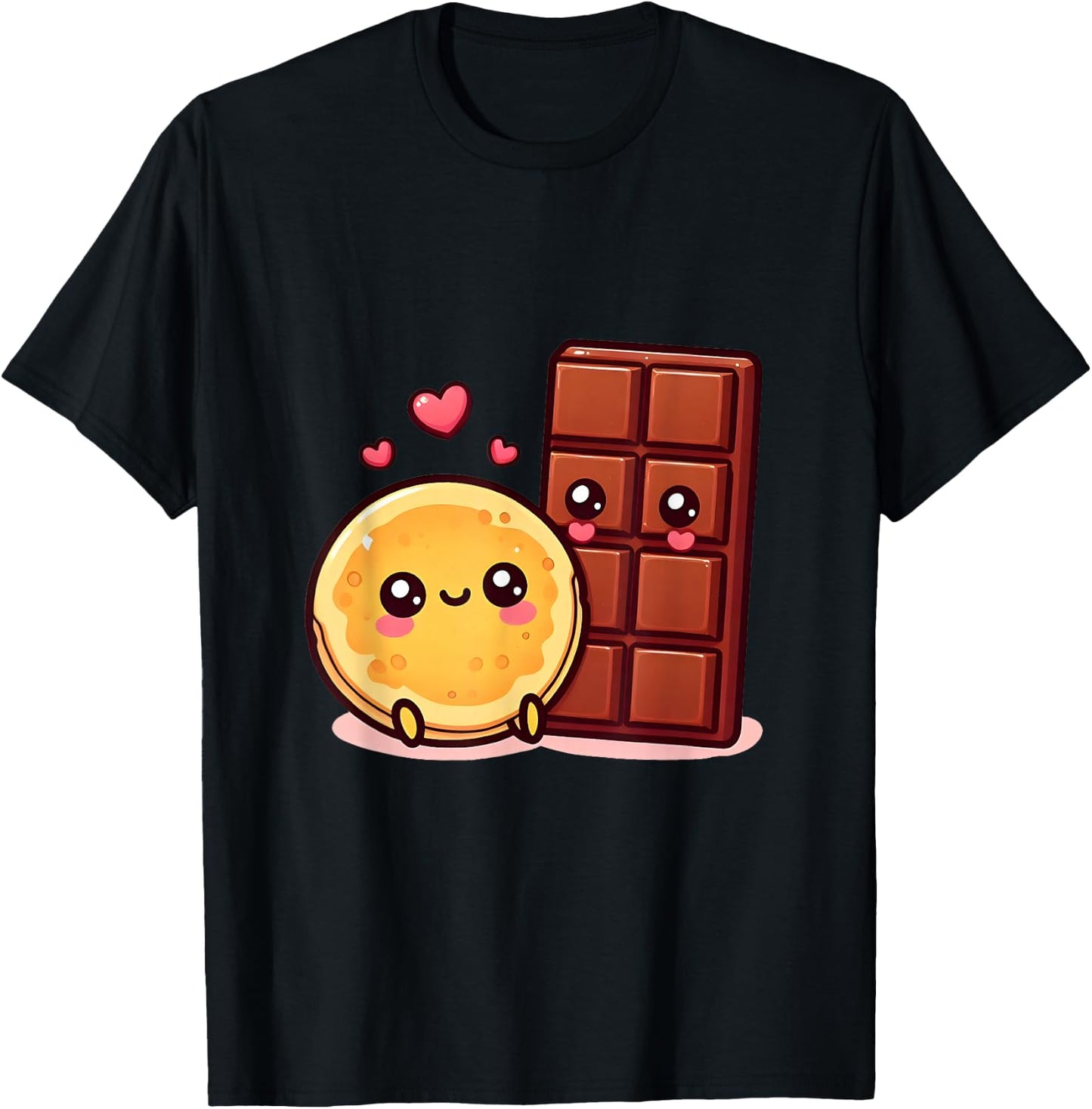 Choco and Pancake Couples Love T-Shirt - T-Shirt | Black