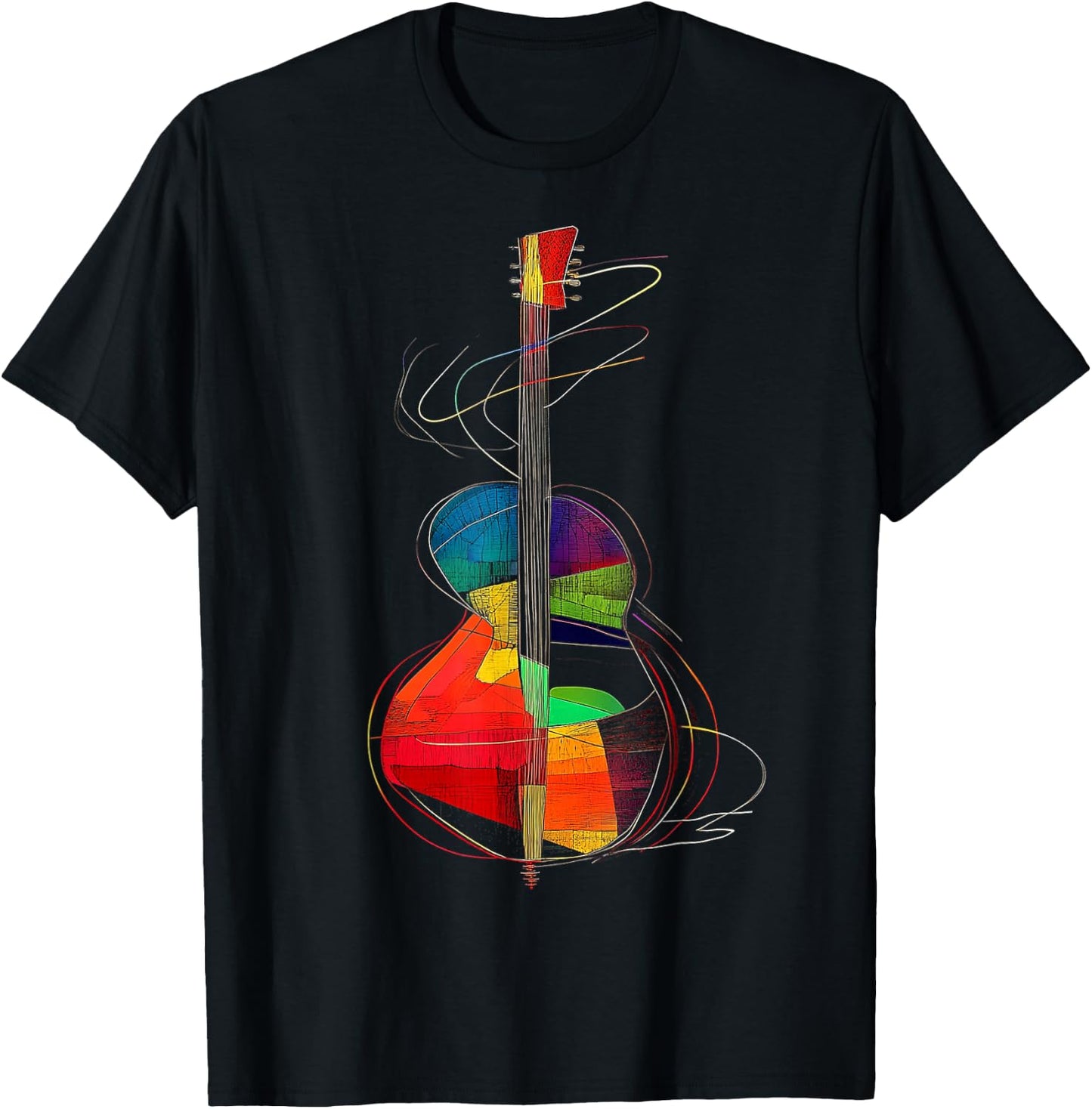 Guitar Musical Instrument Illustration , black T-Shirt - T-Shirt | Black