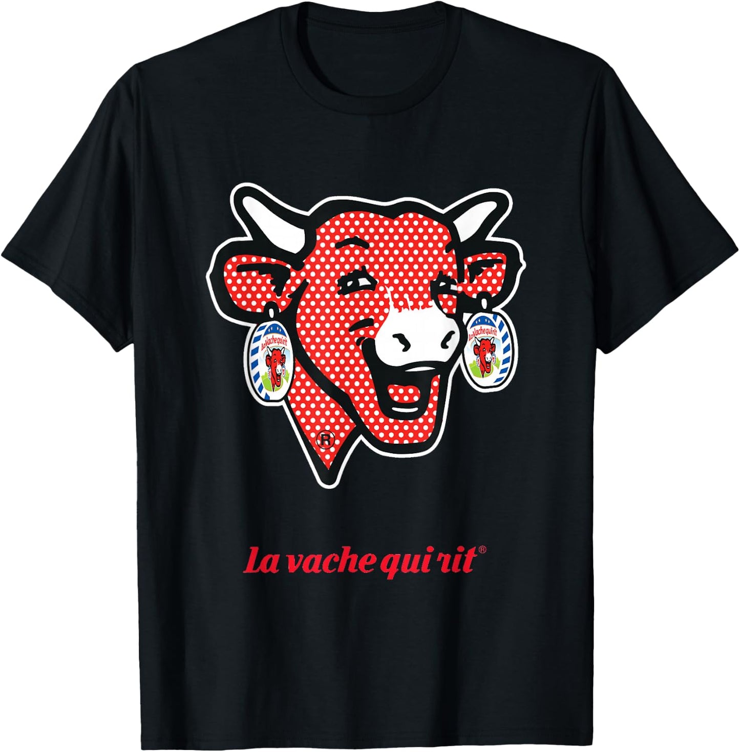The Laughing Cow Polka Dot , Blue, S T-Shirt - T-Shirt | Black