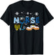 Hanukkah Nurse Chanukah Nursing Scrub Top Jewish RN Women T-Shirt - T-Shirt | Black