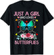 Funny Butterfly Lover Just A Girl Who Loves Butterflies T-Shirt - T-Shirt | Black