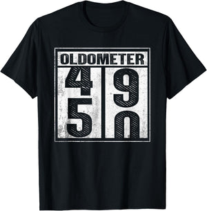 50th Birthday Funny Gift Men Women Oldometer 49-50 Shirt T-Shirt - T-Shirt | Black