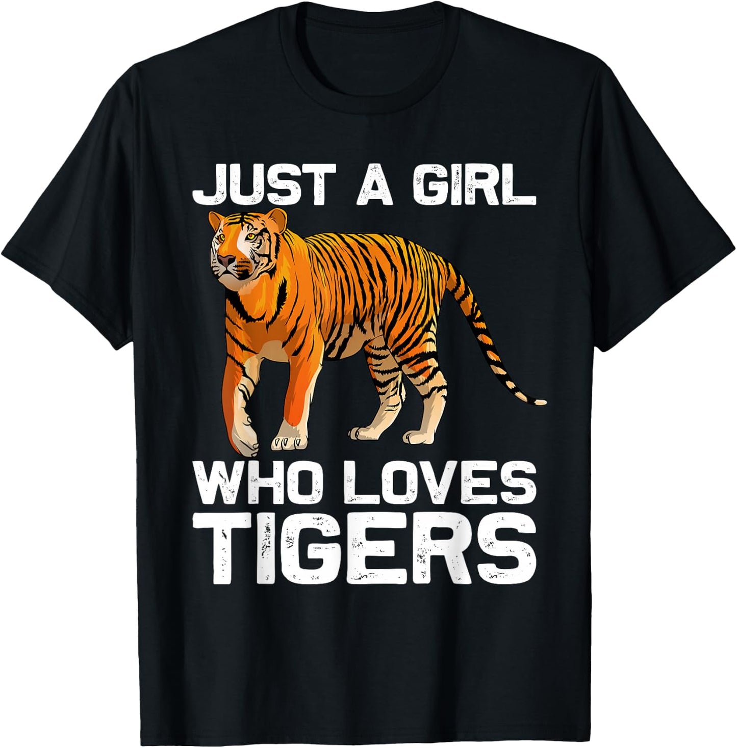 Funny Tiger Girl Design Kids Women Mom Tiger Love Wildlife T-Shirt - T-Shirt | Black