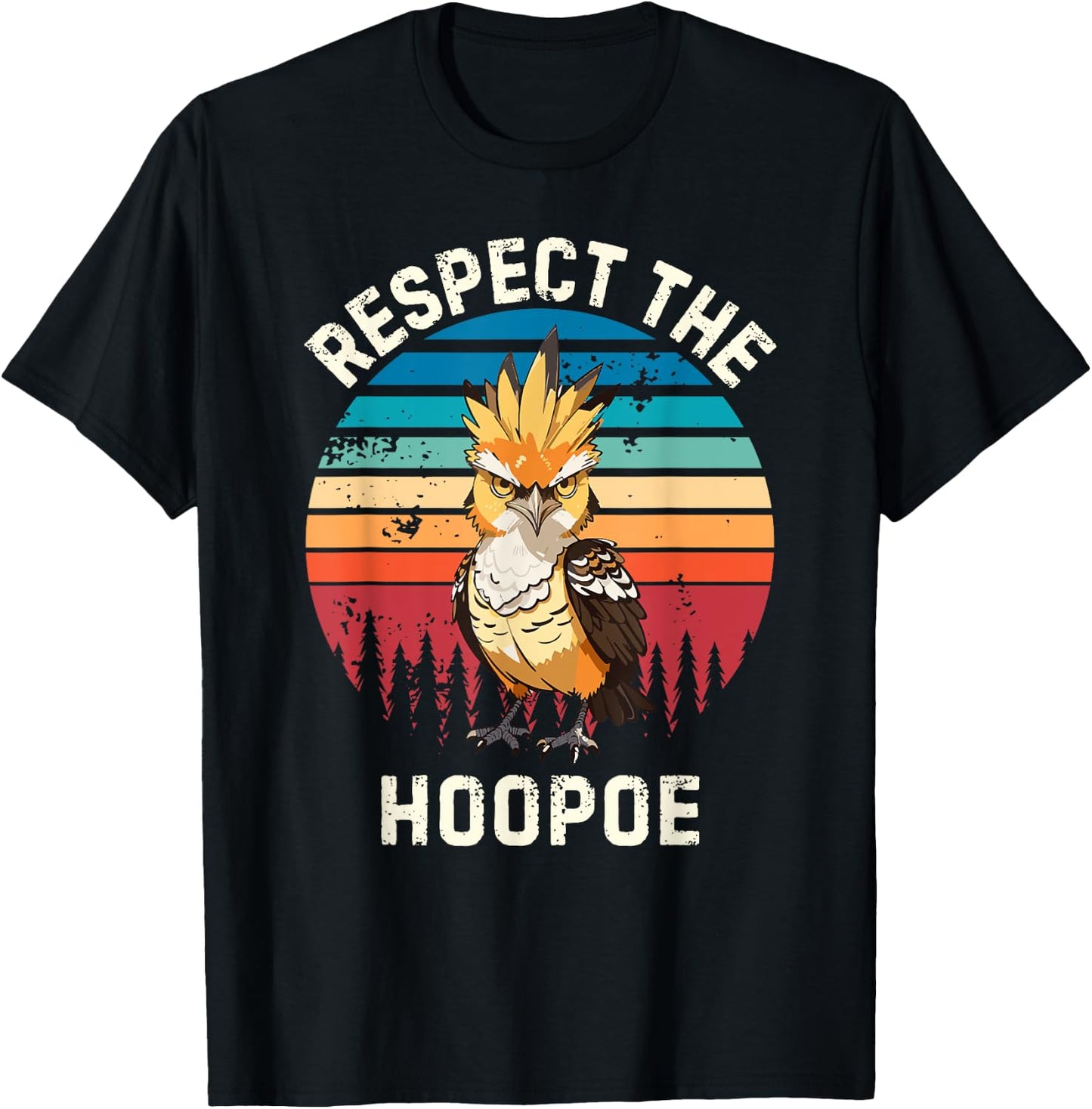 Retro Respect The Hoopoe Bird Vintage Hoopoe Bird Lover , Black, S T-Shirt - T-Shirt | Black