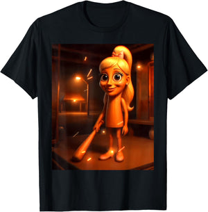 Tung Tung Tung sahura Funny Female Tung sahur Girl brainrot T-Shirt - T-Shirt | Black