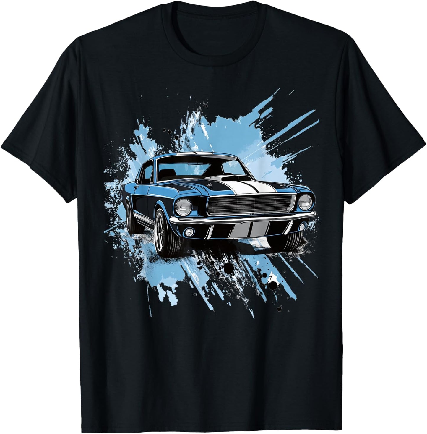 Classic Fastback 1967 Muscle Car Splash Art T-Shirt - T-Shirt | Black