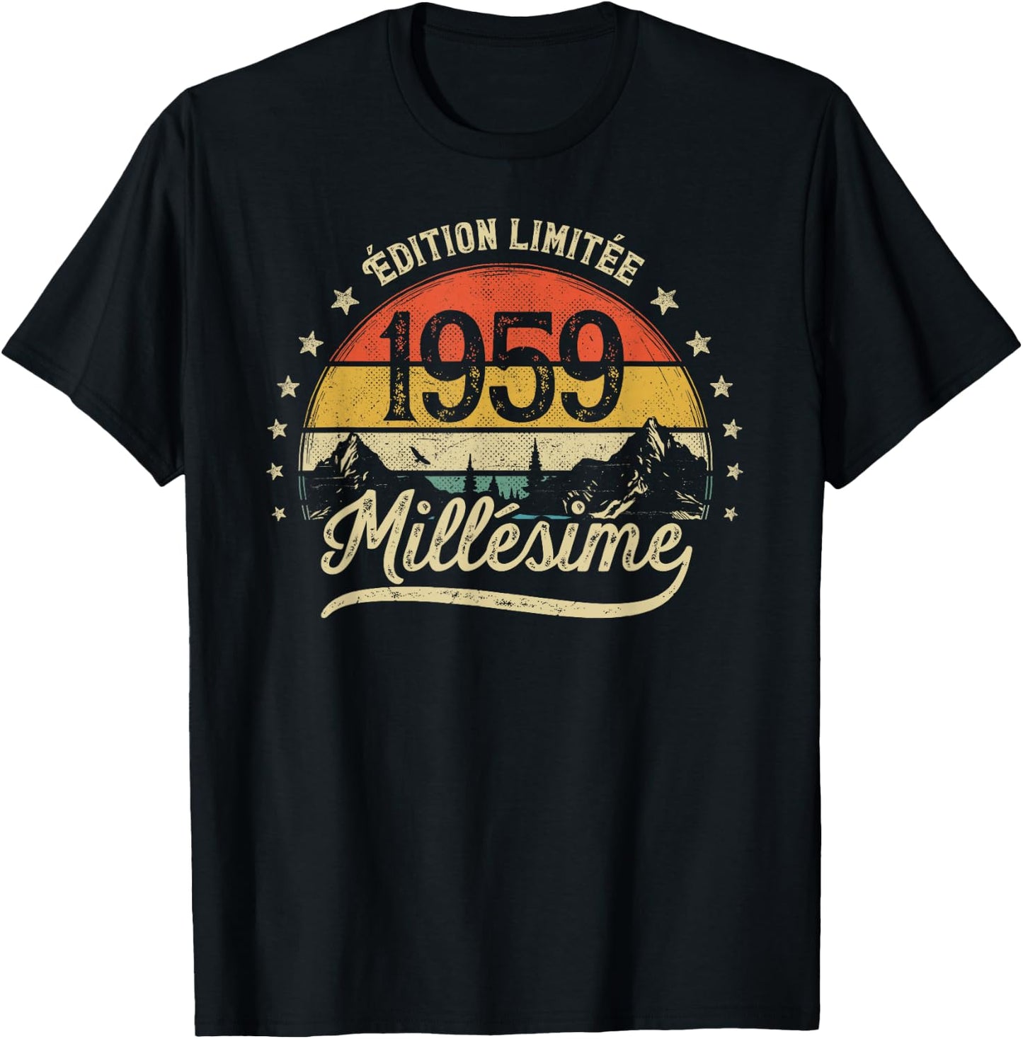 Vintage 1959 Millésime Cadeau Homme 67 Ans Anniversaire T-Shirt - T-Shirt | Black
