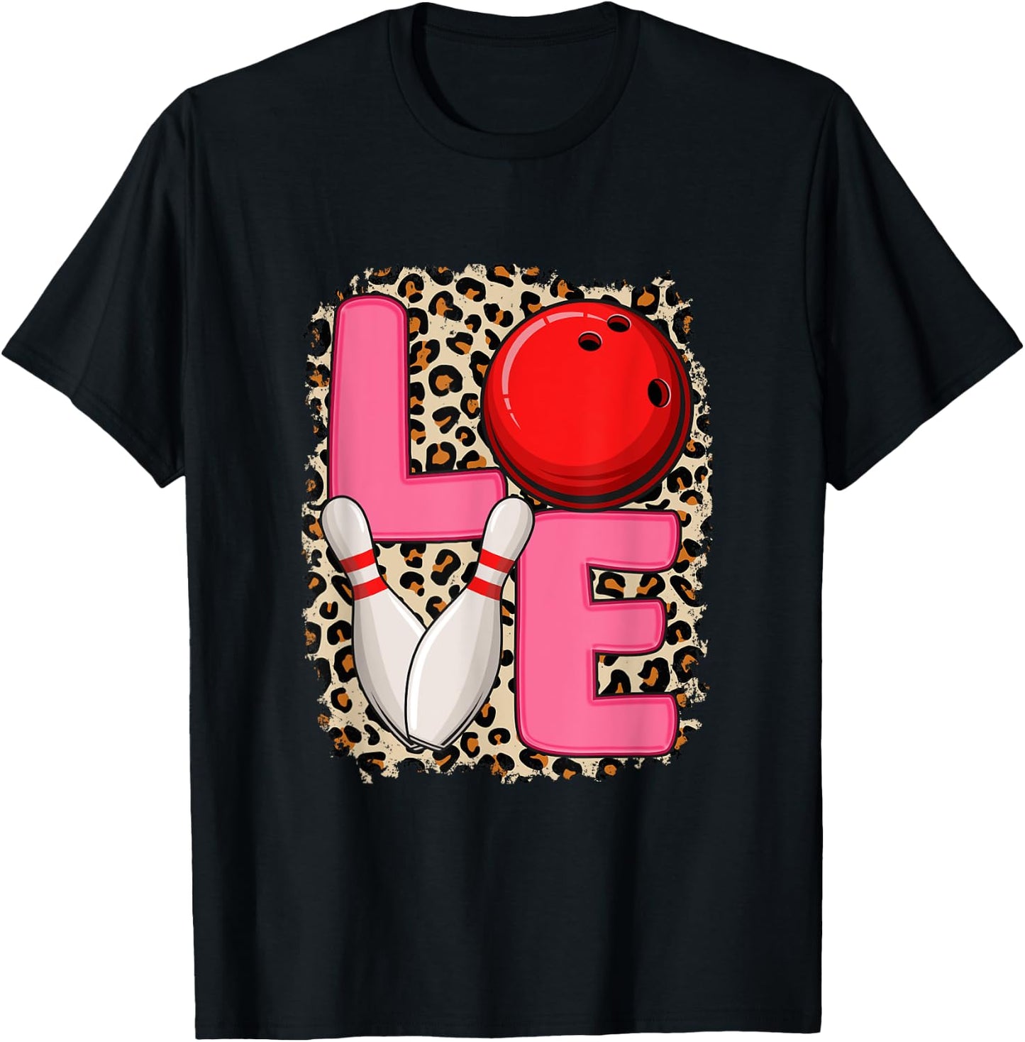 Love Bowling Cute Bowling Women Girls Bowler T-Shirt - T-Shirt | Black