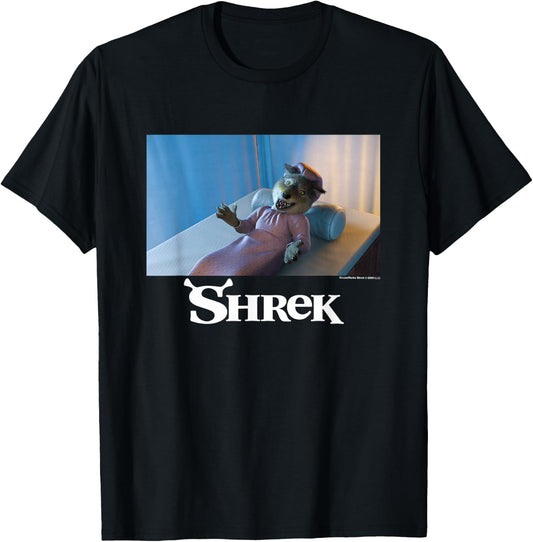 Shrek Iconic Wolf Bed Scene Big Chest Poster T-Shirt - T-Shirt | Black