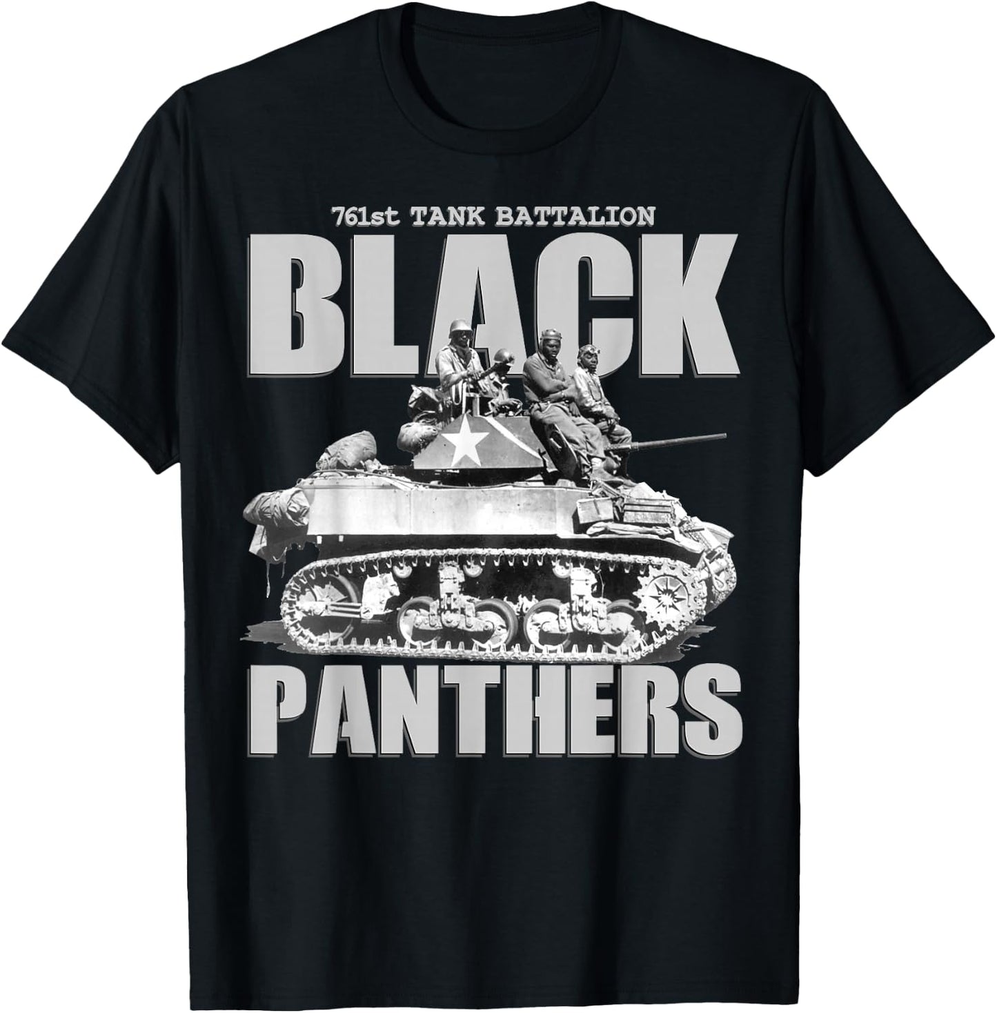 Black Panthers 761st Tank Battalion WW2 Black Tank Squadron T-Shirt - T-Shirt | Black