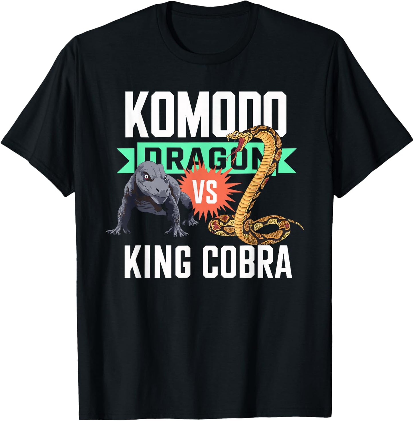 Komodo Dragon VS King Cobra Shirt Komodo Dragon Shirt Kids T-Shirt - T-Shirt | Black