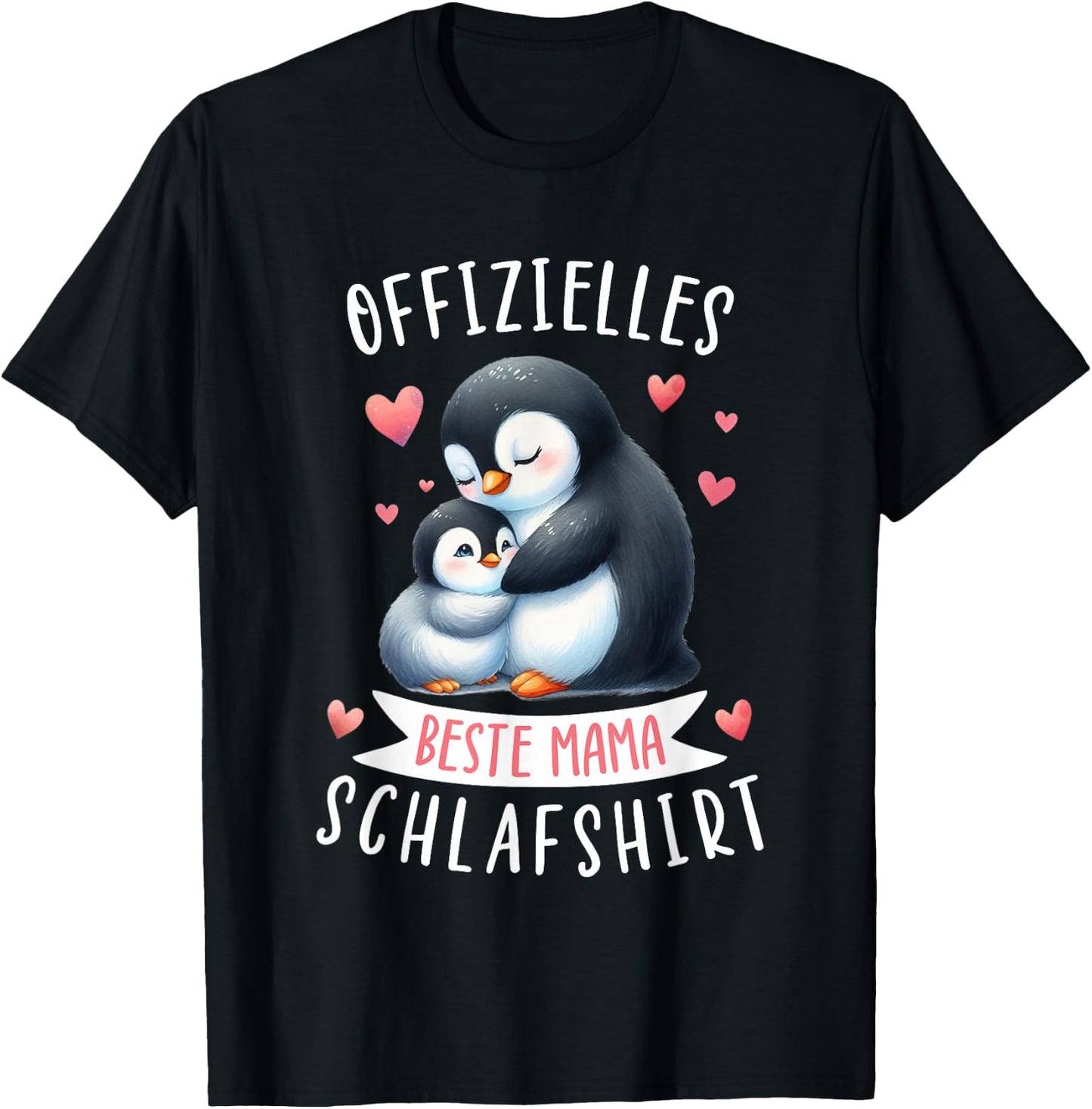 Offizielles Beste Mama Schlafshirt Muttertag Pinguin Mama T-Shirt - T-Shirt | Black