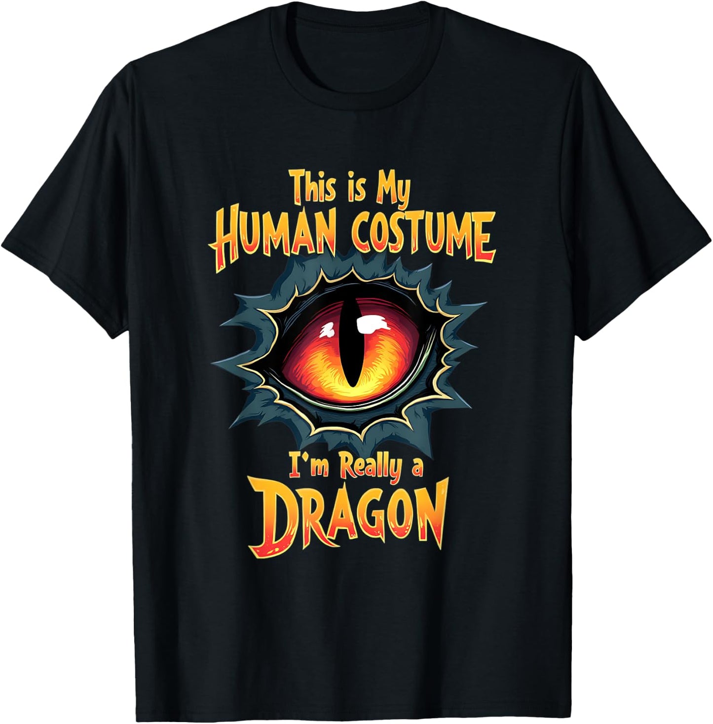 This Is My Human Costume I'm Really A Dragon Halloween T-Shirt - T-Shirt | Black