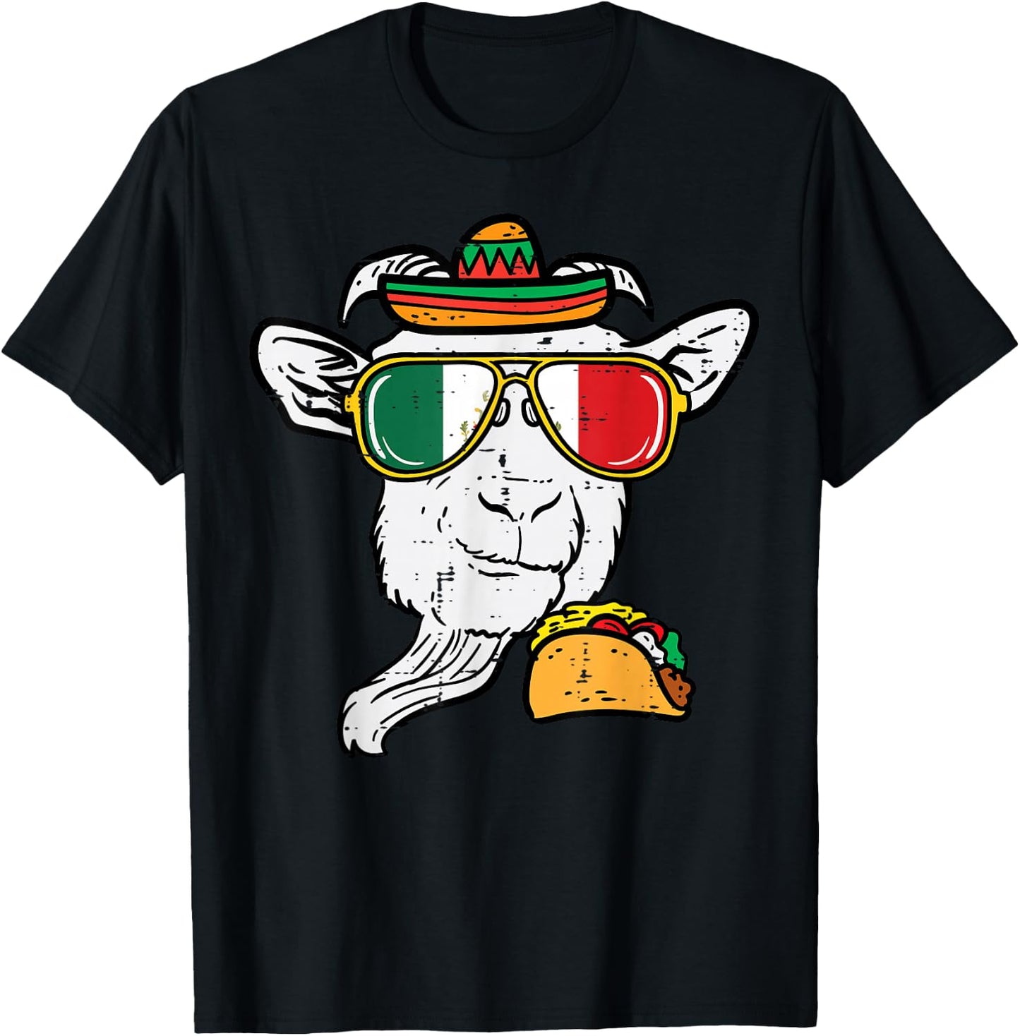 Goat Mexico Cinco De Mayo Mexican Independence Day T-Shirt - T-Shirt | Black
