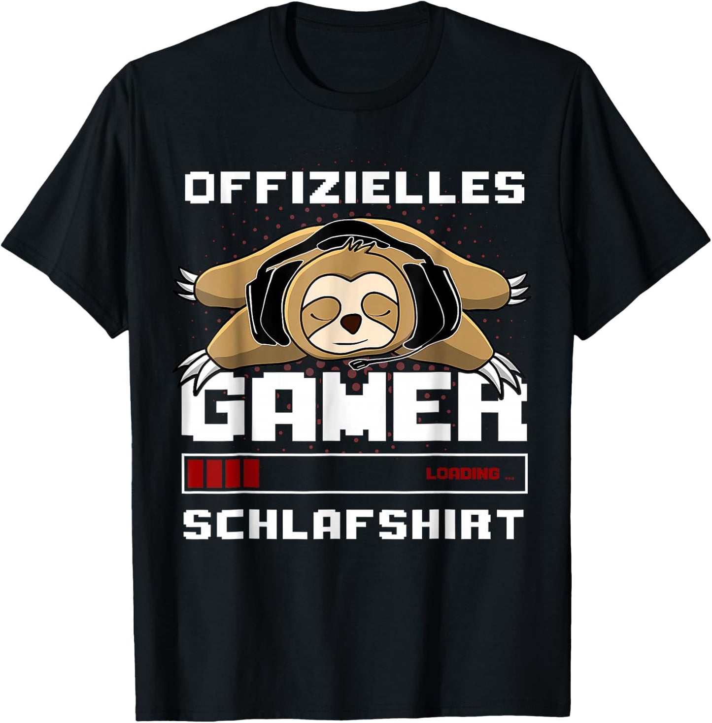 Gamer Pyjamas Sloth Official Gamer Sleep Shirt , black T-Shirt - T-Shirt | Black