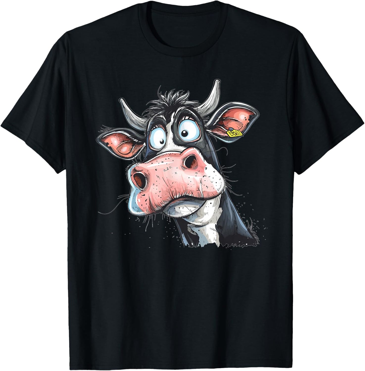 Colourful Cow I Funny Cow , black T-Shirt - T-Shirt | Black