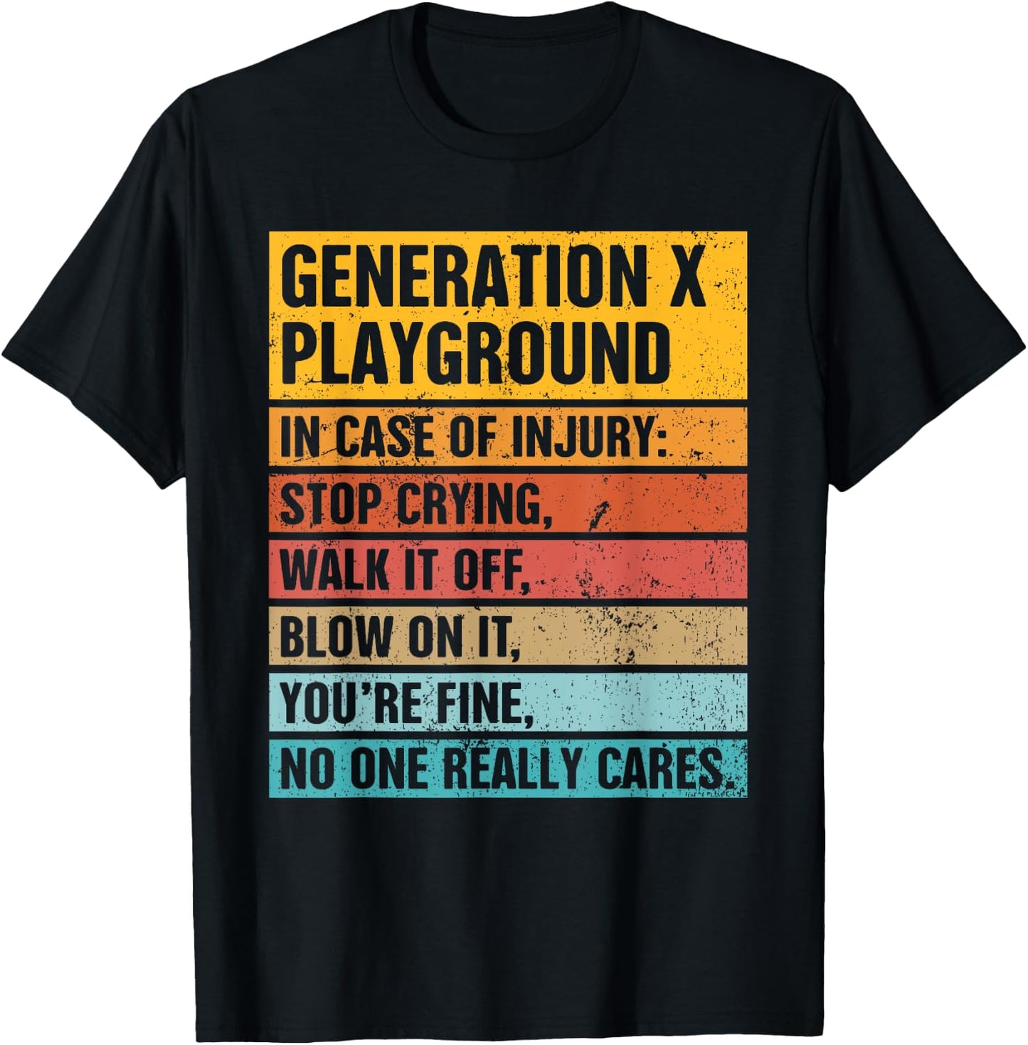Retro Vintage Funny Gen X 70’s 80’s Generation X Playground T-Shirt - T-Shirt | Black