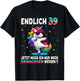 39th Birthday Gifts Woman Man Party Outfit Unicorn , black T-Shirt - T-Shirt | Black