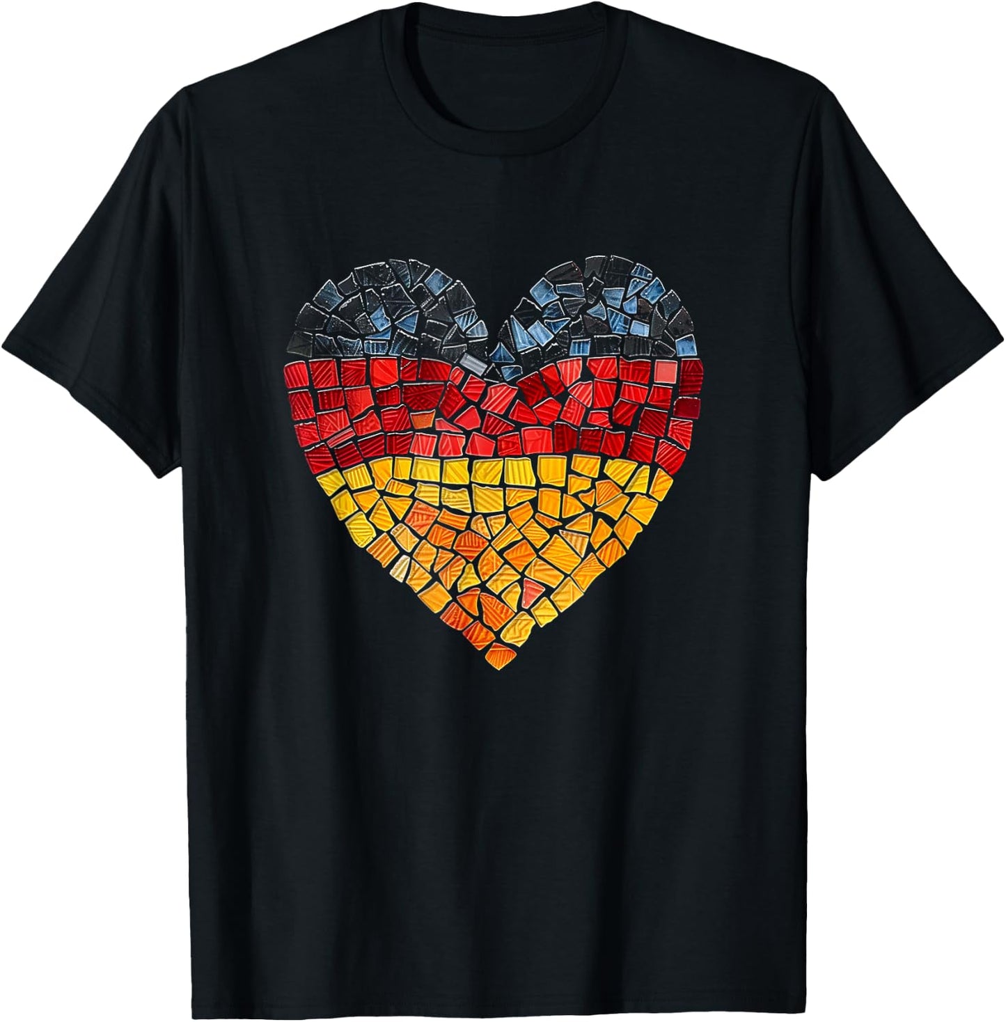 Deutschland Deutsche Flagge Herz T-Shirt - T-Shirt | Black