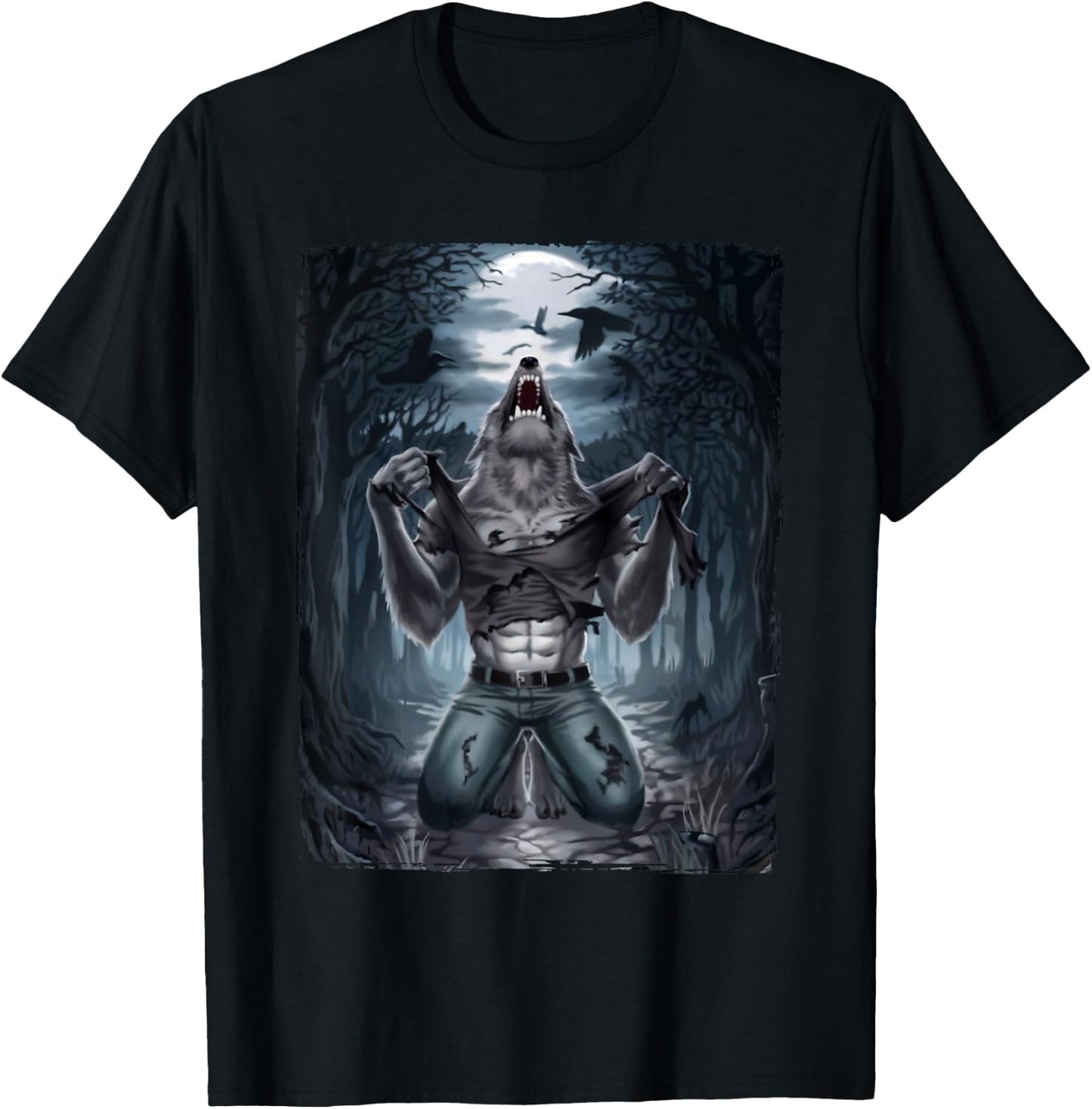 Funny Alpha Meme Werewolf Ripping T-Shirt - T-Shirt | Black
