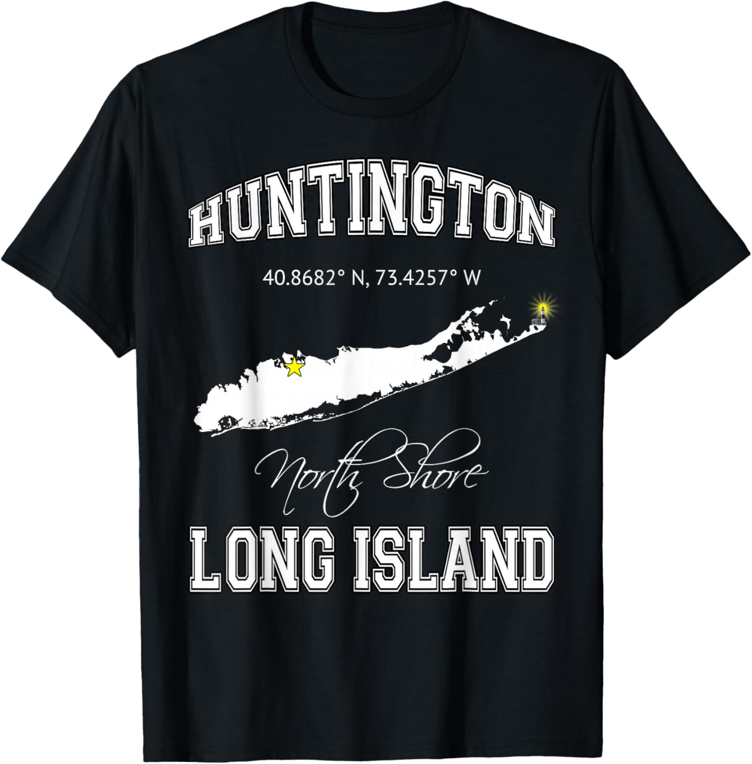 Huntington Long Island New York T Shirt T-Shirt - T-Shirt | Black