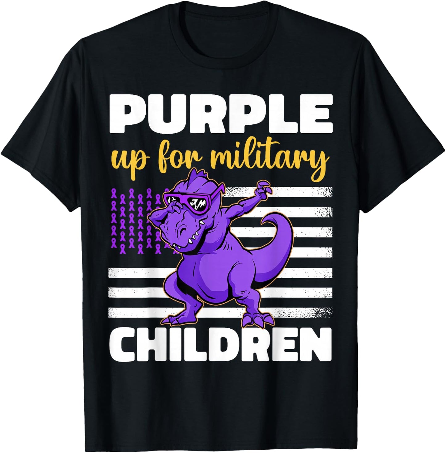 Purple Up For Military Kids Month Of The Military Children T-Shirt - T-Shirt | Black
