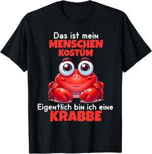 Crab Carnival Cancer Costume Helau Fancy Dress Human Costume T-Shirt - T-Shirt | Black