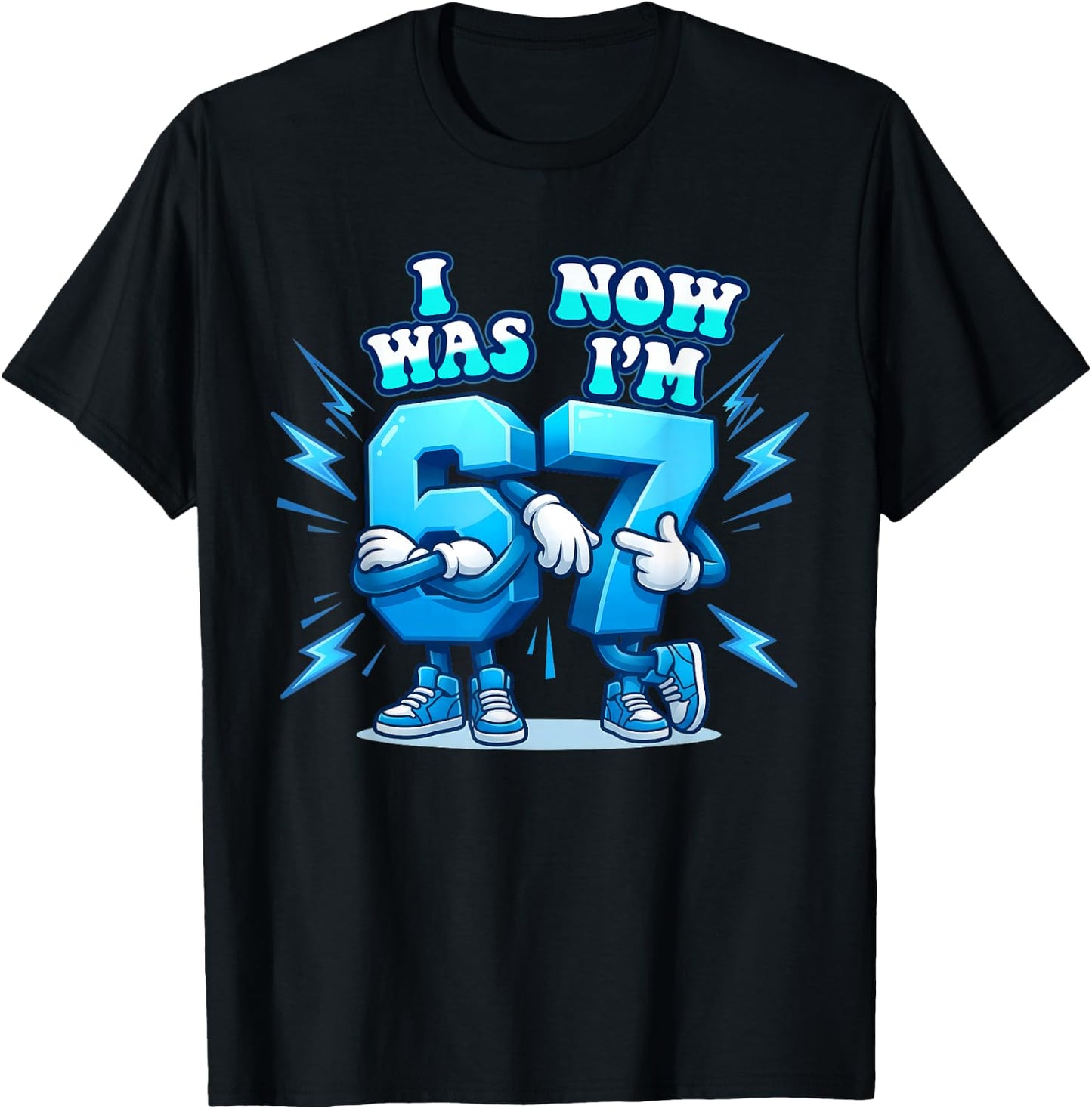 67 Six Seven 6-7 Lustiges italienisches Brainrot Gaming-Meme für Kinder T-Shirt - T-Shirt | Black