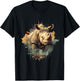 Rhino Savanna Animal Art Rhinoceros Wildlife Motif Nature T-Shirt - T-Shirt | Black