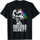 Unicorn Security Rainbow Muscle Manly Funny Christmas Gift T-Shirt - T-Shirt | Black