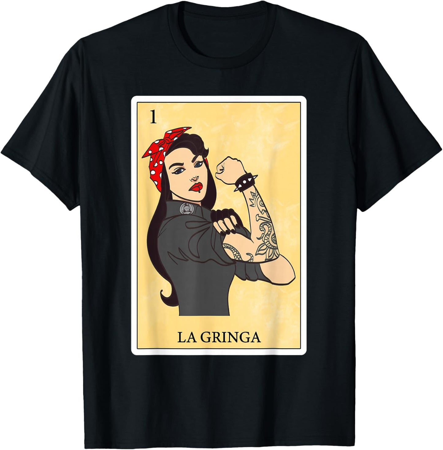 Funny Spanish-Mexican Bingo Gifts for La Gringa - La Gringa T-Shirt - T-Shirt | Black