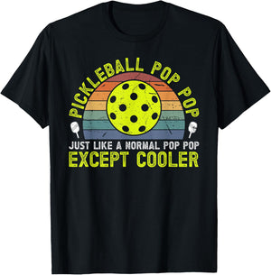 Cool Pickleball Pop Pop Pickleball Player Pop Pop Grandpa T-Shirt - T-Shirt | Black